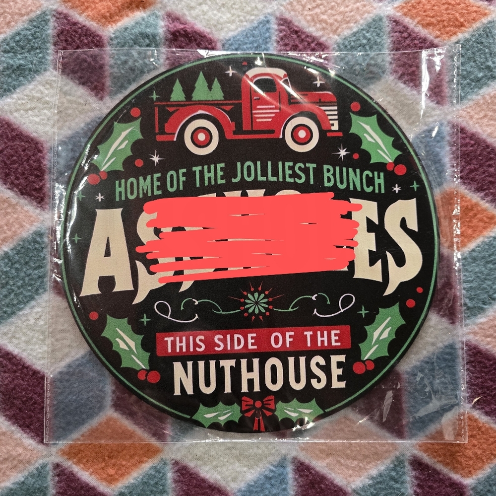 NWT Temu "Home of the Jolliest Bunch Of A-" Tin Wall Decor